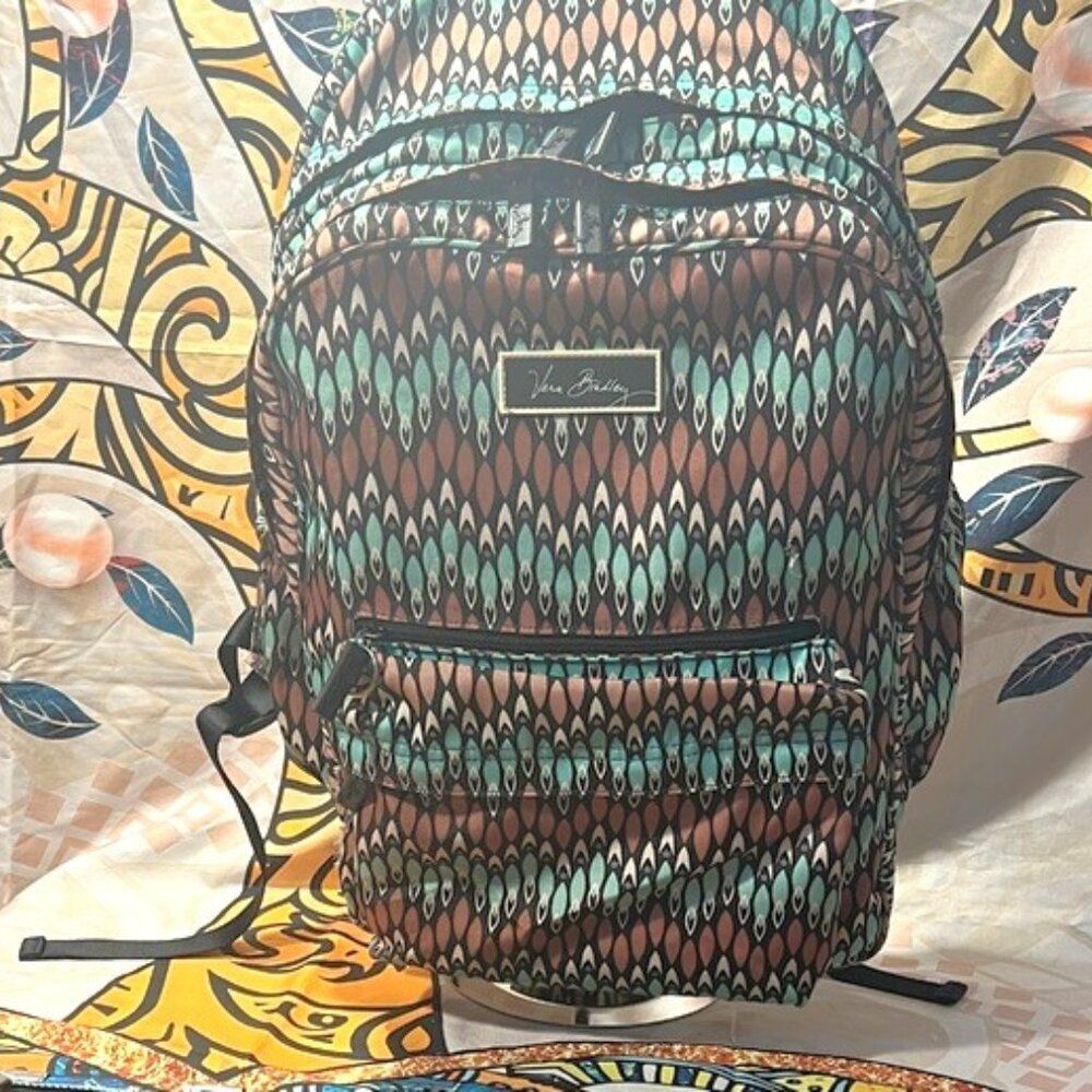 Vera Bradley Lighten Up Grand Backpack in the Sierra Stream Pattern.